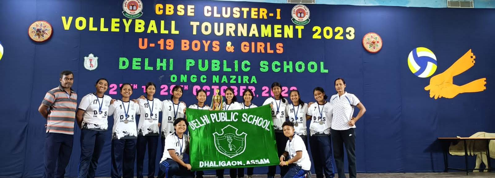 SMASHING PERFORMANCE AT INTER CBSE VOLLEYBALL TOURNAMENT, CLUSTER-I , QUALIFYING FOR THE NATIONALS AT SOLANG, H.P. VENUE: DPS ONGC NAZIRA